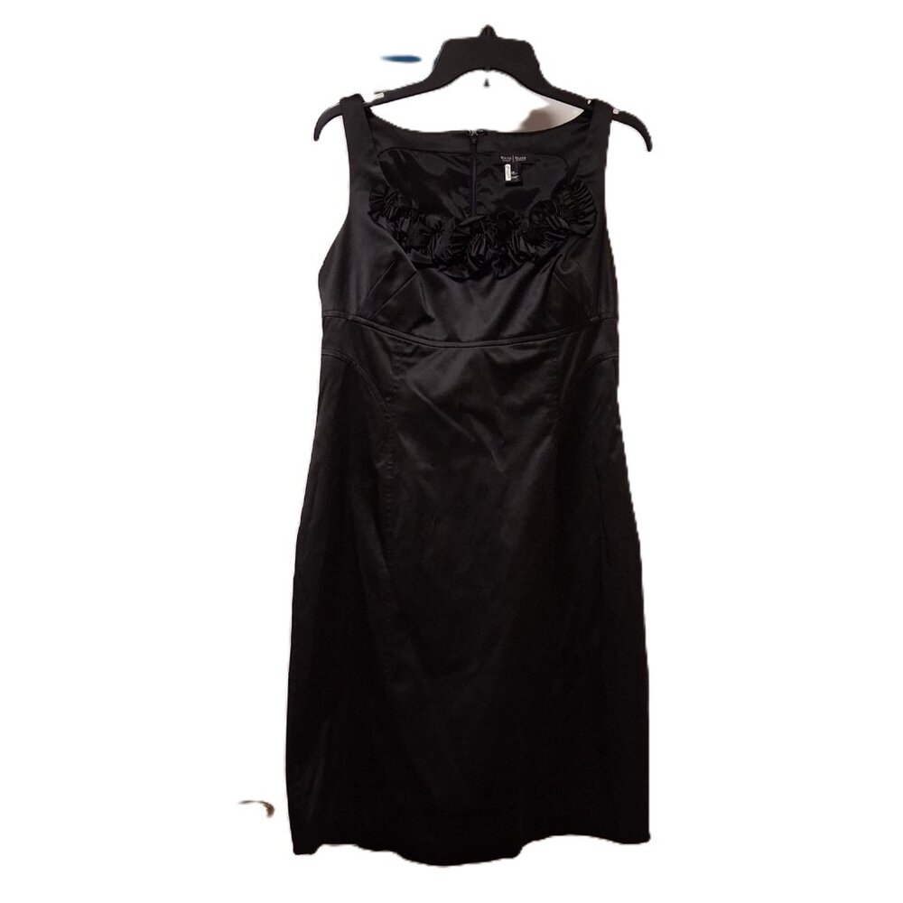 WHBM White House Black Market Classic Black Sleeveless Sheath Dress Size 10
